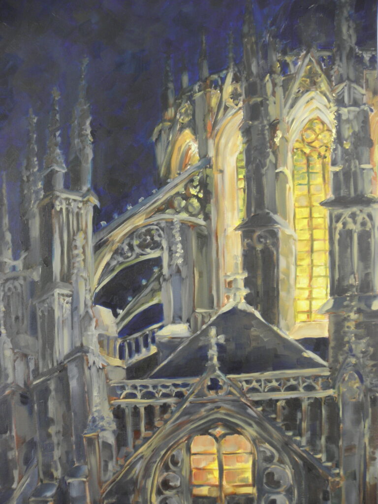 Domkerk in avondlicht, Olieverf op linnen, 80 x 60 cm