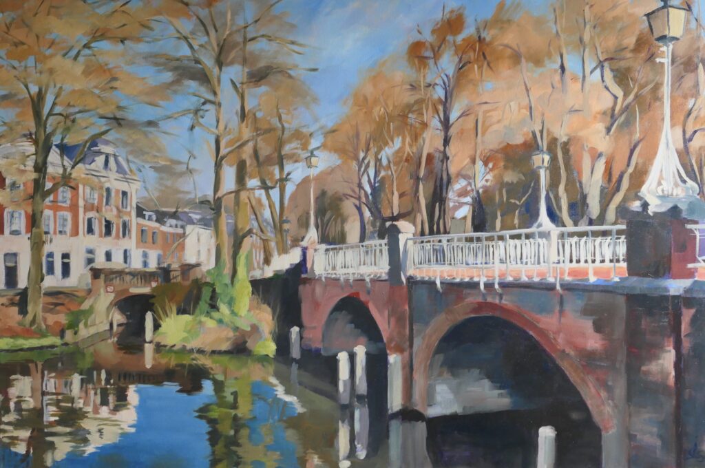 Tolsteegsingel, Abstederbrug, Olieverf op linnen, 70 x 120cm