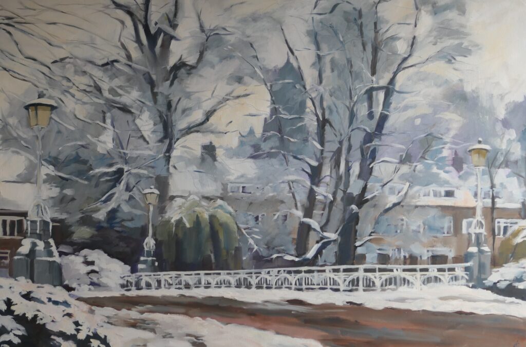 Maliesingel, Herenbrug, Olieverf op linnen, 70 cm x 120 cm