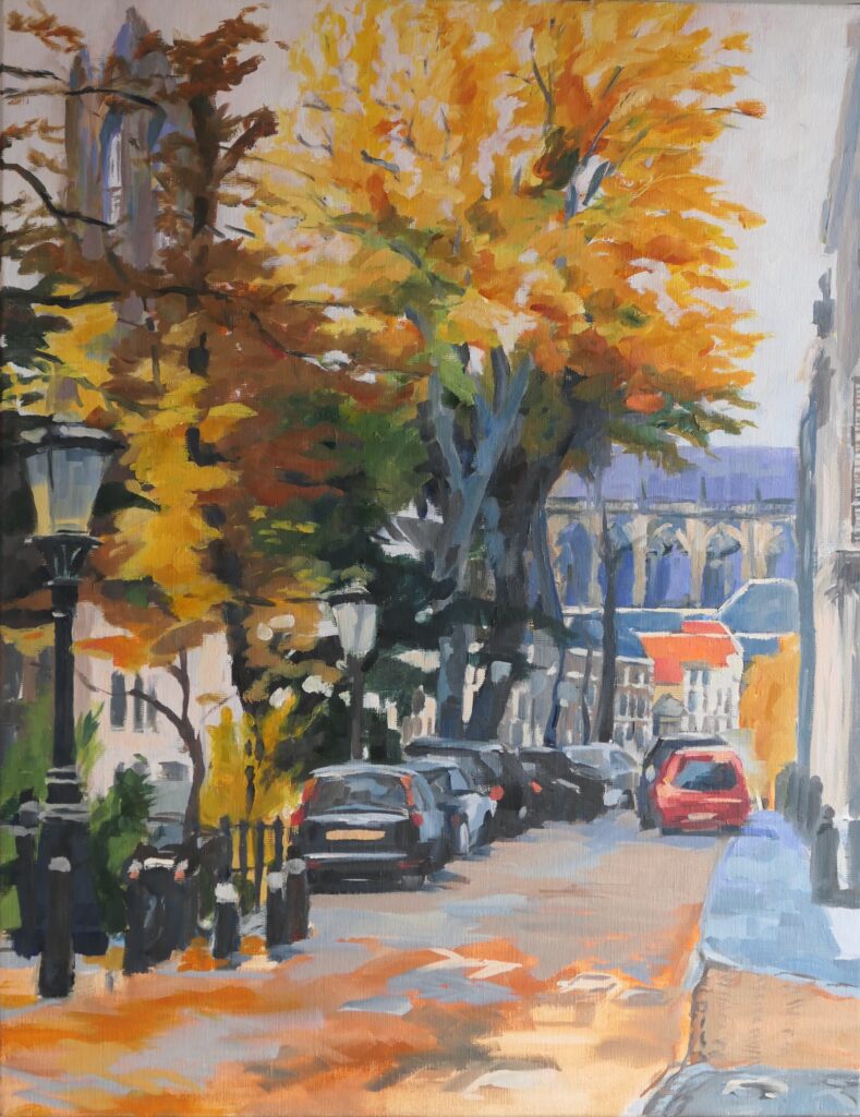 Nieuwegracht,Olieverf op linnen, 90 x 60 cm